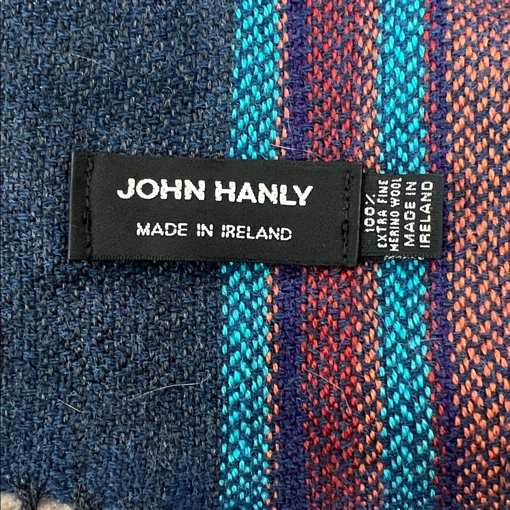 John Hanly Men’s 100% Extra Fine Merino Wool Striped Scarf